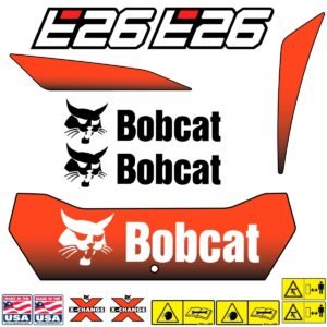 Fits E26 Bobcat Excavator Replacement Decals - Dun Decals