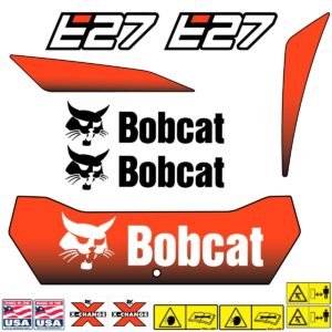 Fits E27 Bobcat Excavator Replacement Decals - Dun Decals