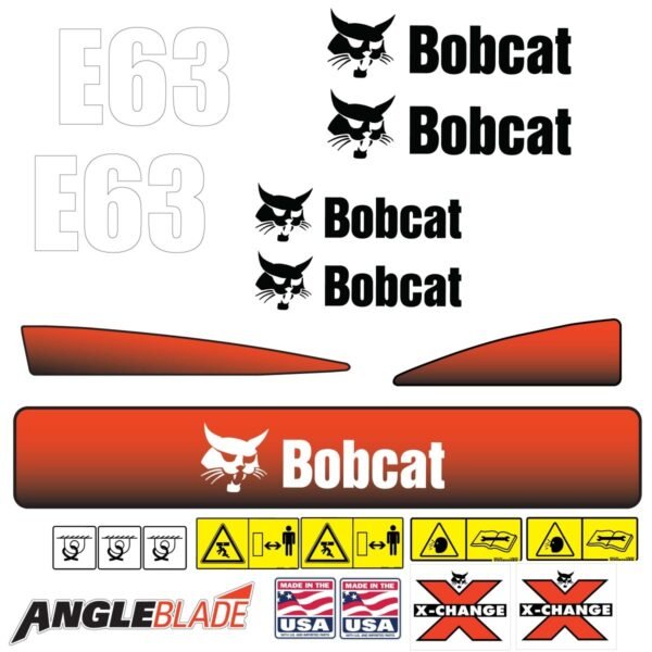Fits E63 Bobcat Excavator Replacement Decals - Dun Decals