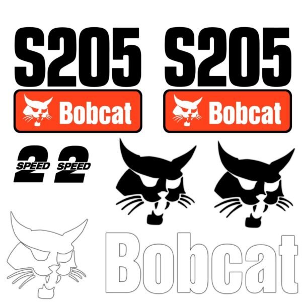 Fits S205 Bobcat Skid Steer Replacement Decals - Dun Decals