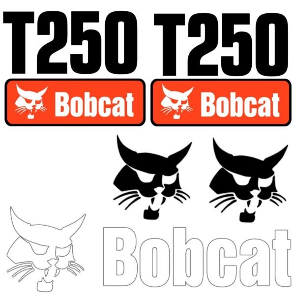 Fits T250 Bobcat Replacement Decal Sticker - Outdoor Durable Laminate