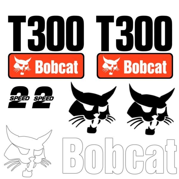 Fits T300 Bobcat Skid Steer Replacement Decals