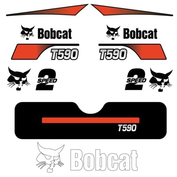 Fits T590 Bobcat Track Loader Replacement Decals - Dun Decals