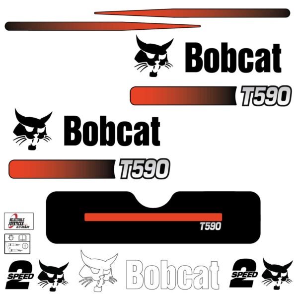 Fits T590 Bobcat Track Loader Replacement Decals - Dun Decals