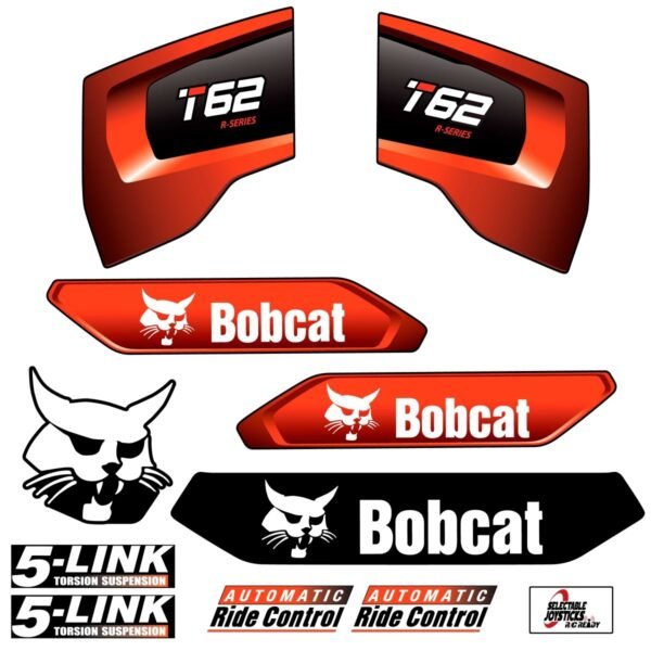 Fits T62 Bobcat Skid Steer Replacement Decals - Dun Decals