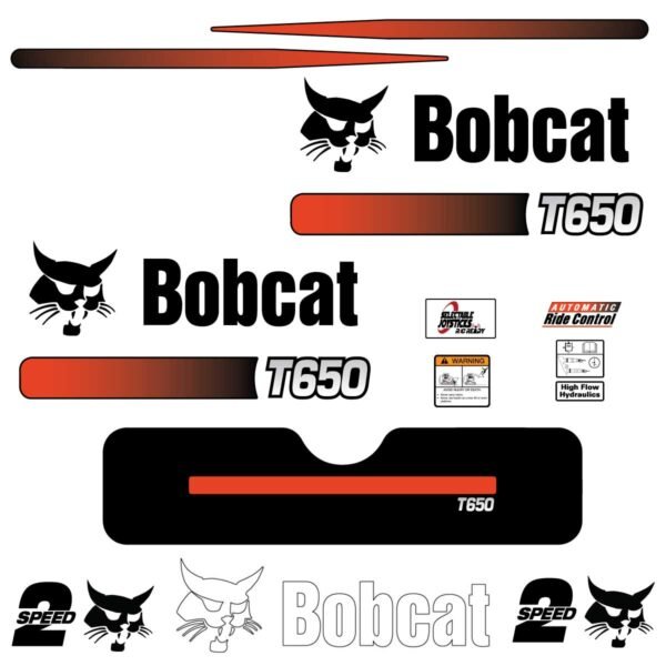 Fits T650 Bobcat Track Loader Replacement Decals - Dun Decals