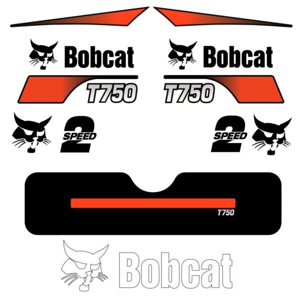 Fits T750 Bobcat Skid Steer Replacement Decals