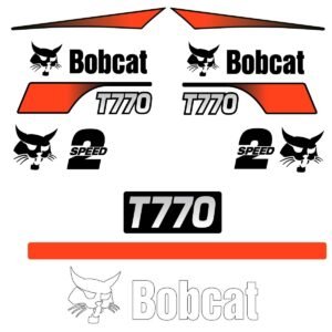 Fits T770 (Alternate Rear) Bobcat Skid Steer Replacement Decals - Dun Decals