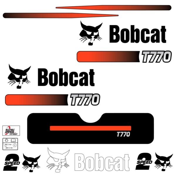 Fits T770 Bobcat Track Loader Replacement Decals - Dun Decals