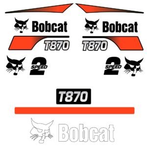 Fits T870 (Alt Rear) Bobcat Skid Steer Replacement Decals