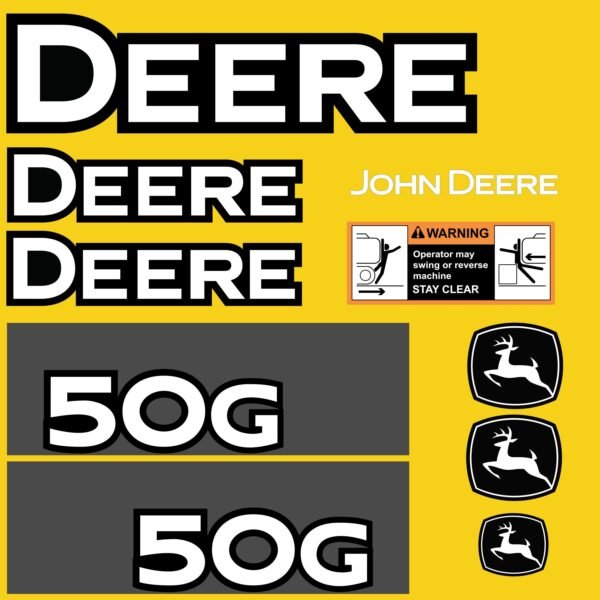 Fits 50G John Deere Excavator Replacement Decals