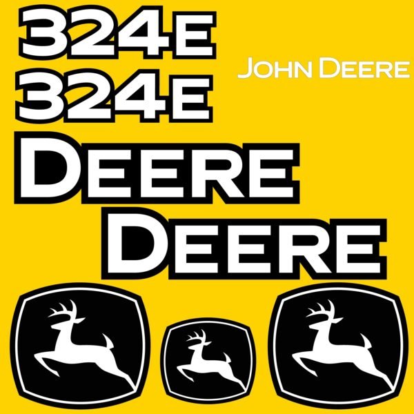 Fits 324E John Deere Skid Steer Replacement Decals