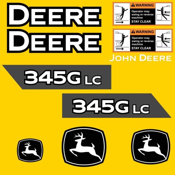 Fits 345G LC John Deere Excavator Replacement Decals