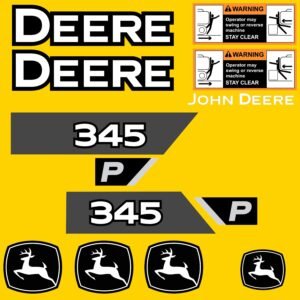 Fits 345P John Deere Excavator Replacement Decals