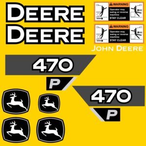 Fits 470P John Deere Excavator Replacement Decals