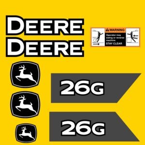 Fits 26G John Deere Excavator Replacement Decals