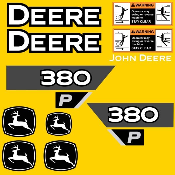 Fits 380P John Deere Excavator Replacement Decals