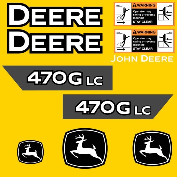 Fits 470G LC (Newer) John Deere Excavator Replacement Decals