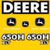 Fits 650H XLT John Deere Crawler Dozer Replacement Decals