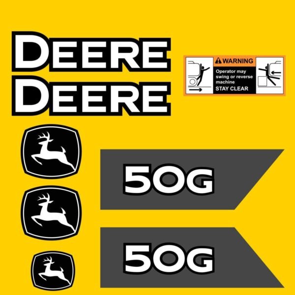 Fits 50G (2021+) John Deere Excavator Replacement Decals