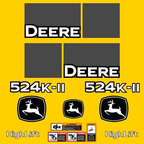 Fits 524K-II John Deere Wheel Loader Replacement Decals