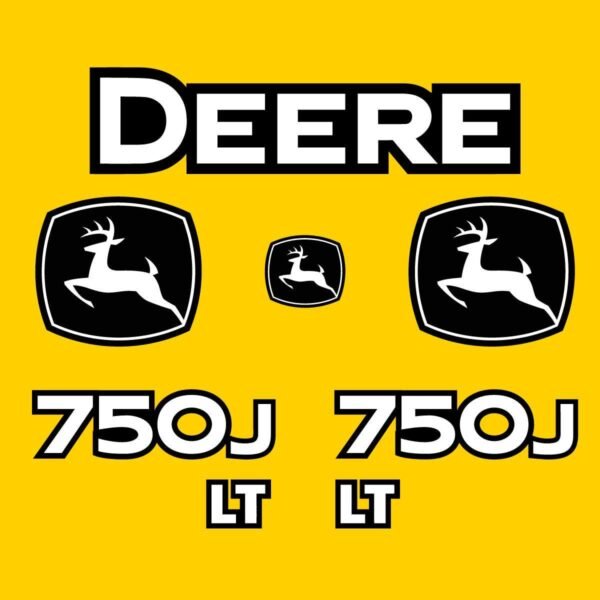 Fits 750J LT John Deere Crawler Dozer Replacement Decals