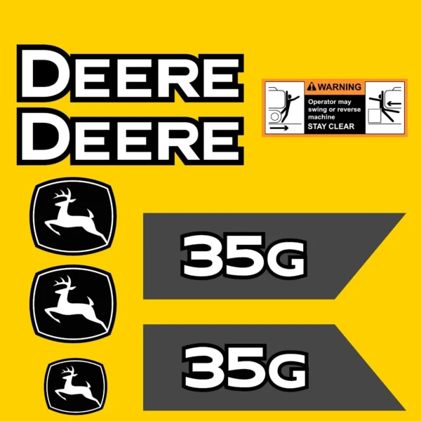 Fits 35G John Deere Excavator Replacement Decals