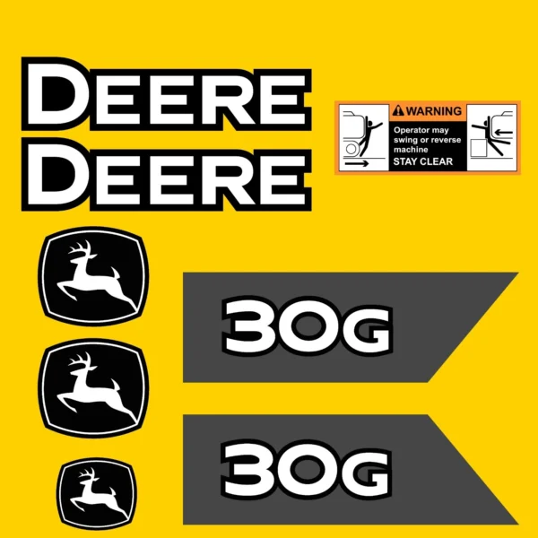 Fits 30G John Deere Excavator Replacement Decals