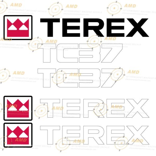 Fits TC37 Terex Excavator Replacement Decals