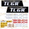 Fits TL6R Takeuchi Skid Steer Replacement Decals