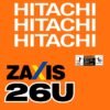 Fits ZX26U-5 Hitachi Excavator Replacement Decals