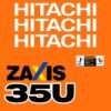 Fits ZX35U-5 Hitachi Excavator Replacement Decals