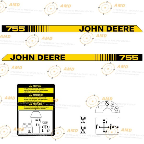 Fits 755 John Deere Tractor Replacement Decals