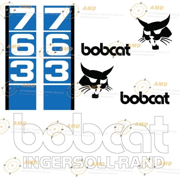 Fits 763 (Vertical Stripes) Bobcat Skid Steer Replacement Decals